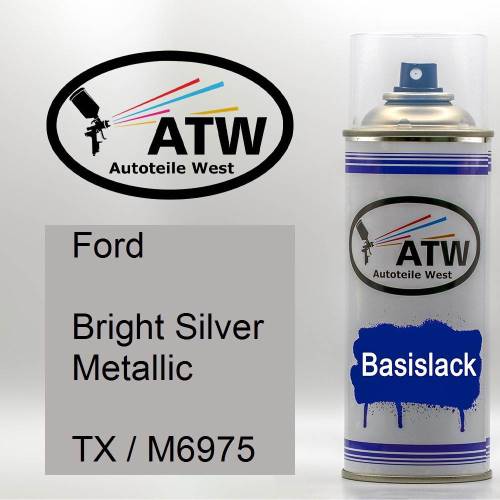 Ford, Bright Silver Metallic, TX / M6975: 400ml Sprühdose, von ATW Autoteile West.
